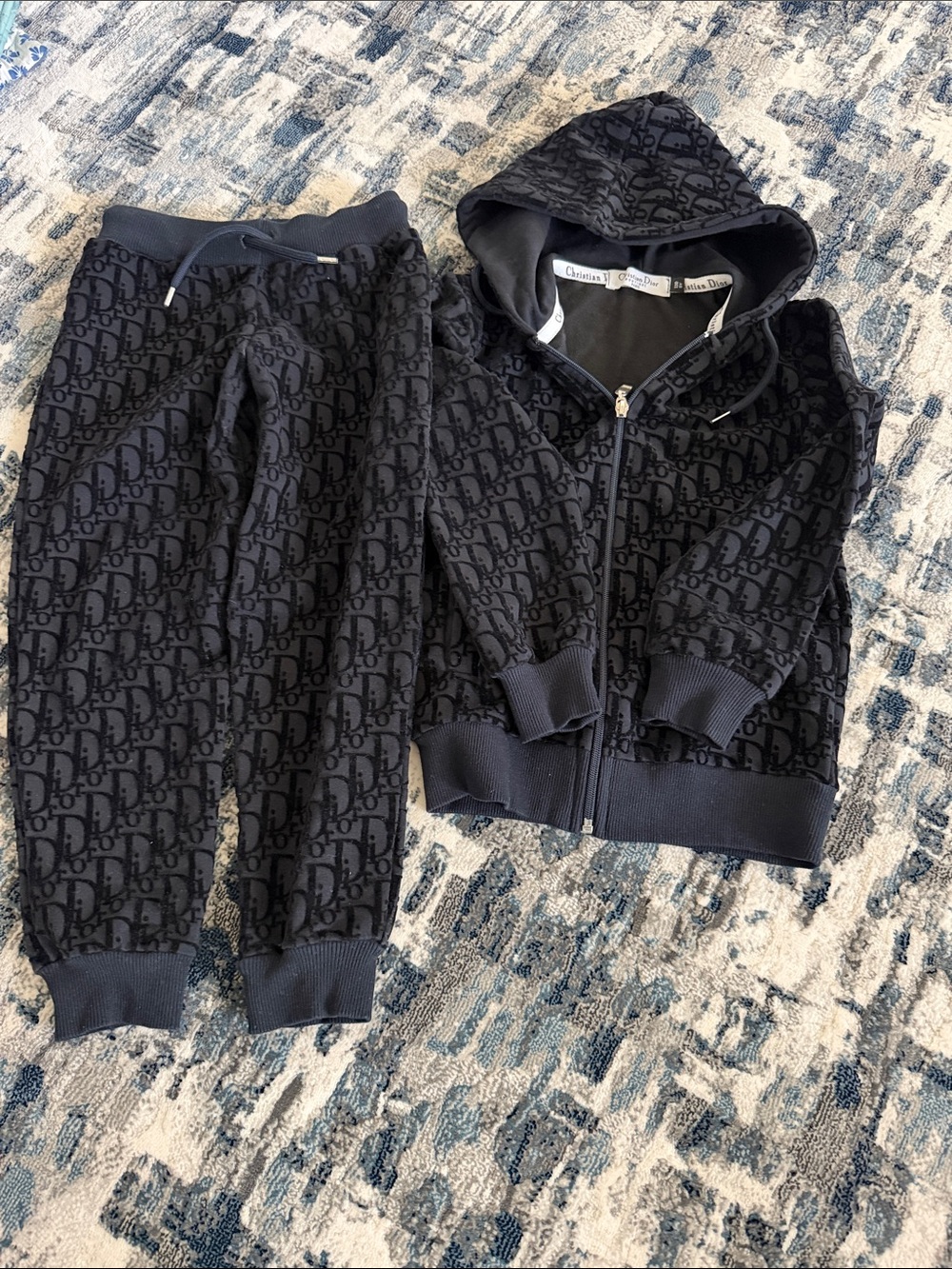 Dior Kids Black Monogram Zip Hoodie & Joggers